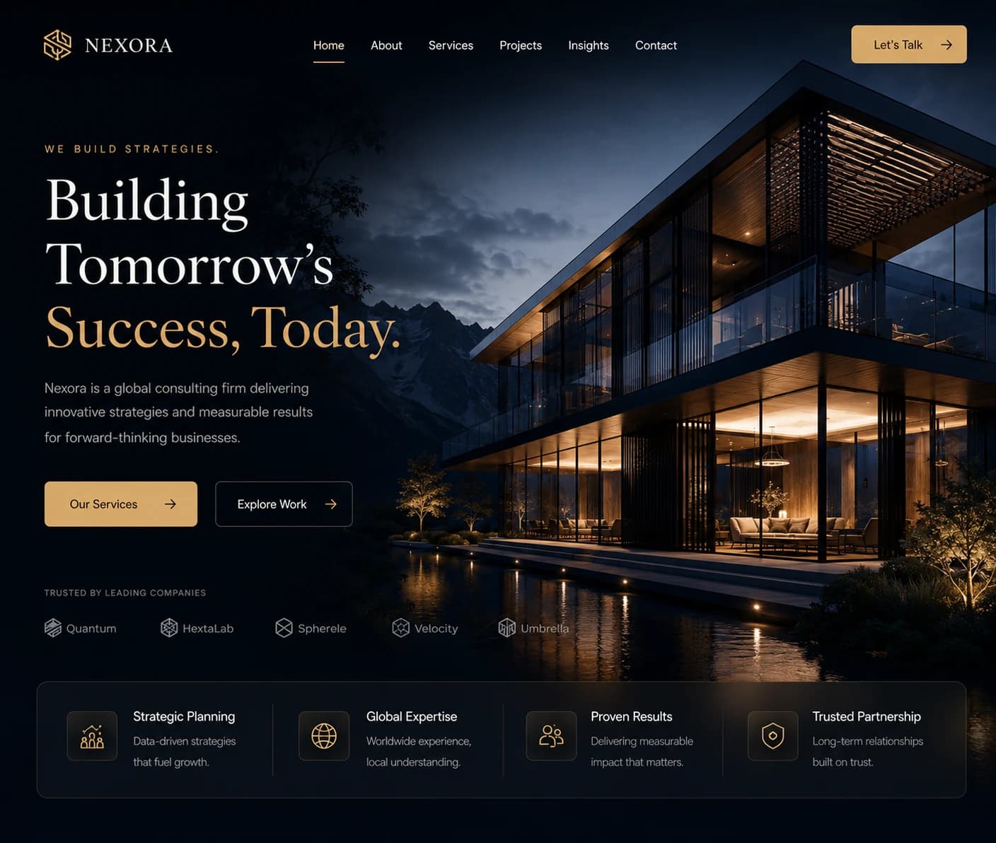 Corporate website preview
